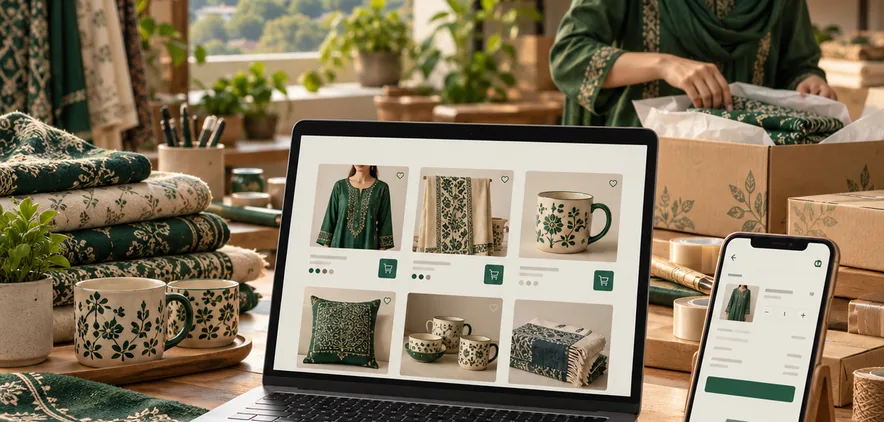 Illustration of a Pakistan online retail buying journey