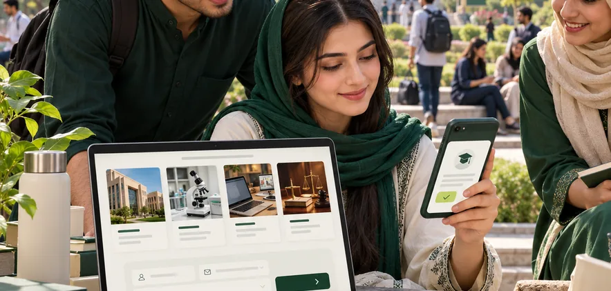 Illustration of Pakistan education admissions online