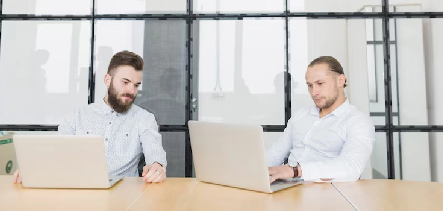 Tablet screen showing E-Learning concept with digital icons