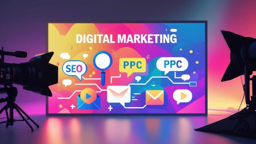 Digital marketing team working on online strategy