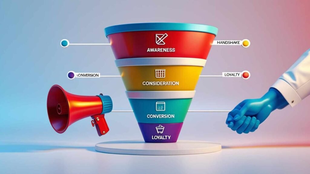 what is Digital marketing funnel with four clear stages
