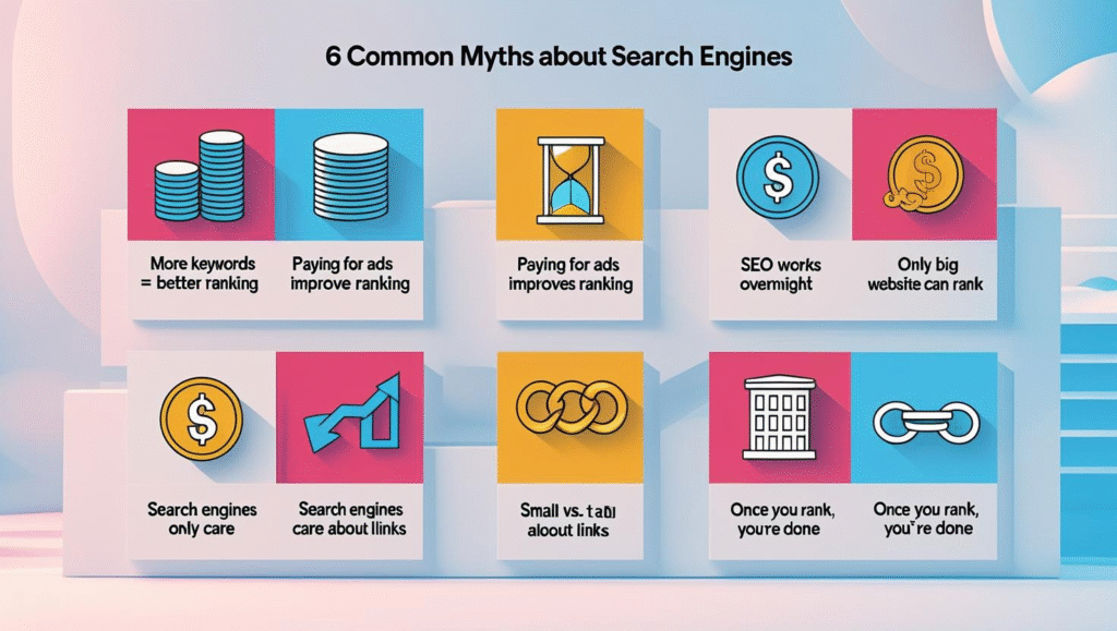 Infographic of common myths in digital marketing